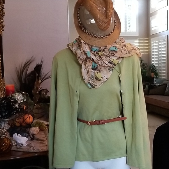 NWT Vintage Sage Green Sweater Set - Picture 4 of 6